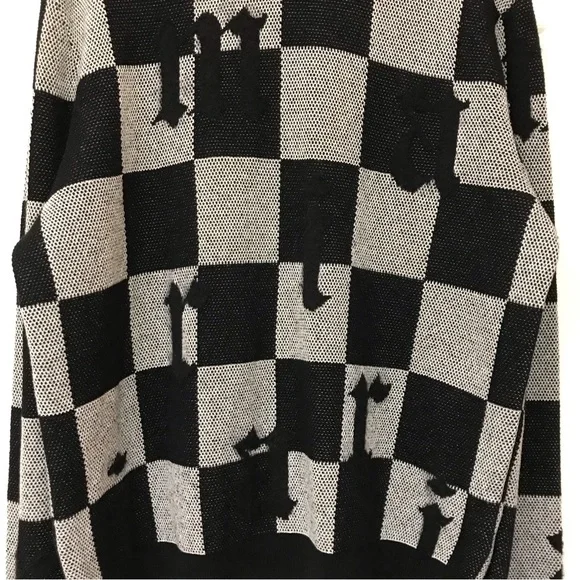 Amiri Logo Check Crew Mohair Cashmere Sweater Black White XXL Brand New With Tag - Picture 8 of 15